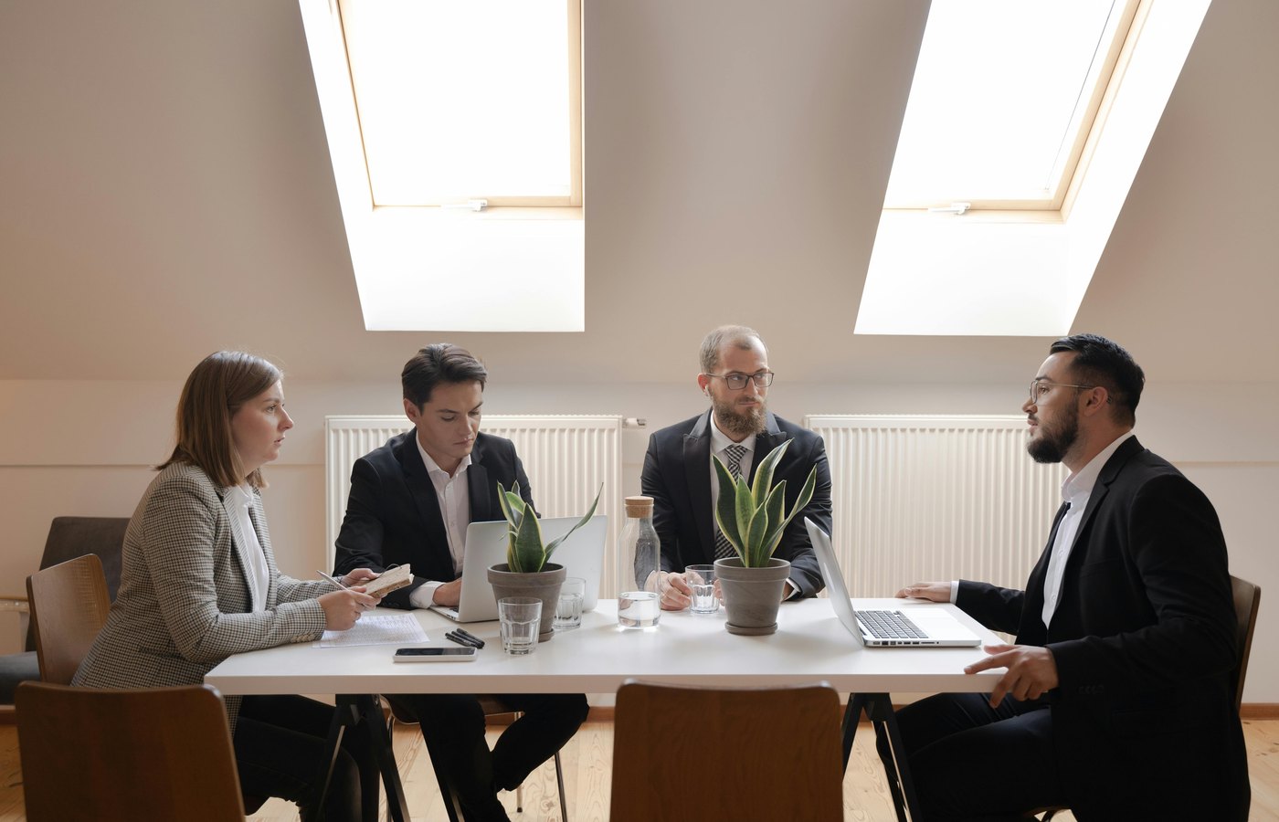 Professional formal meeting at a table